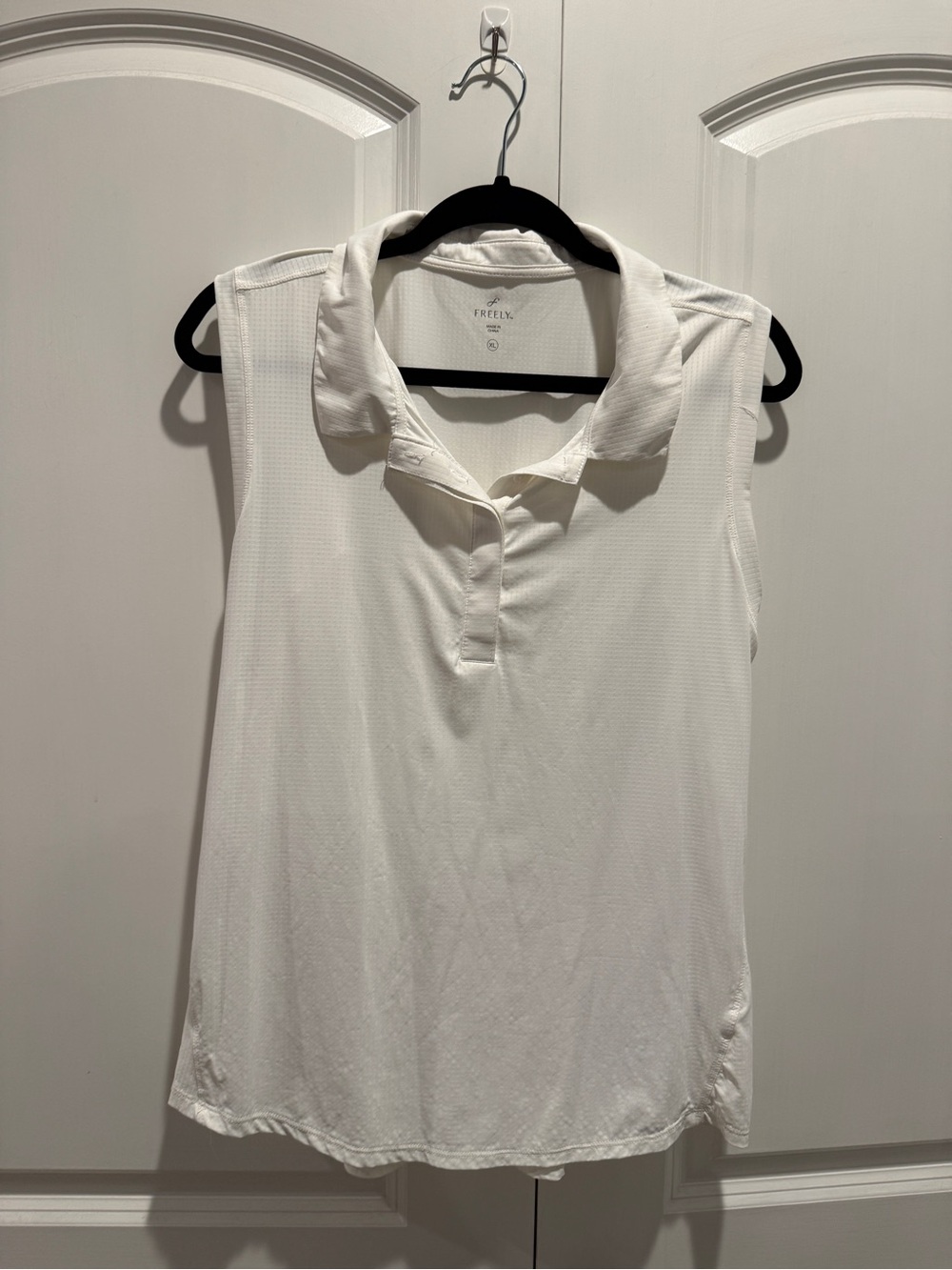 Freely Sleeveless Polo Golf/ Tennis Tank Top in White